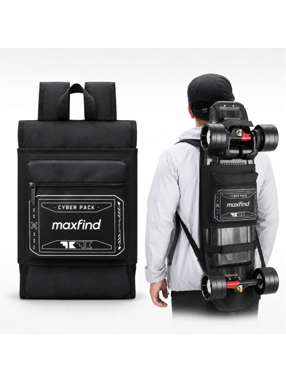 Electric Skateboard Backpack, Fit for 31–42 in Boards